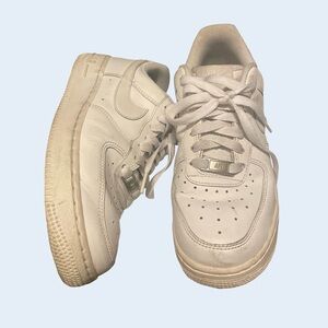 Nike Air Force 1 White Leather Shoes
